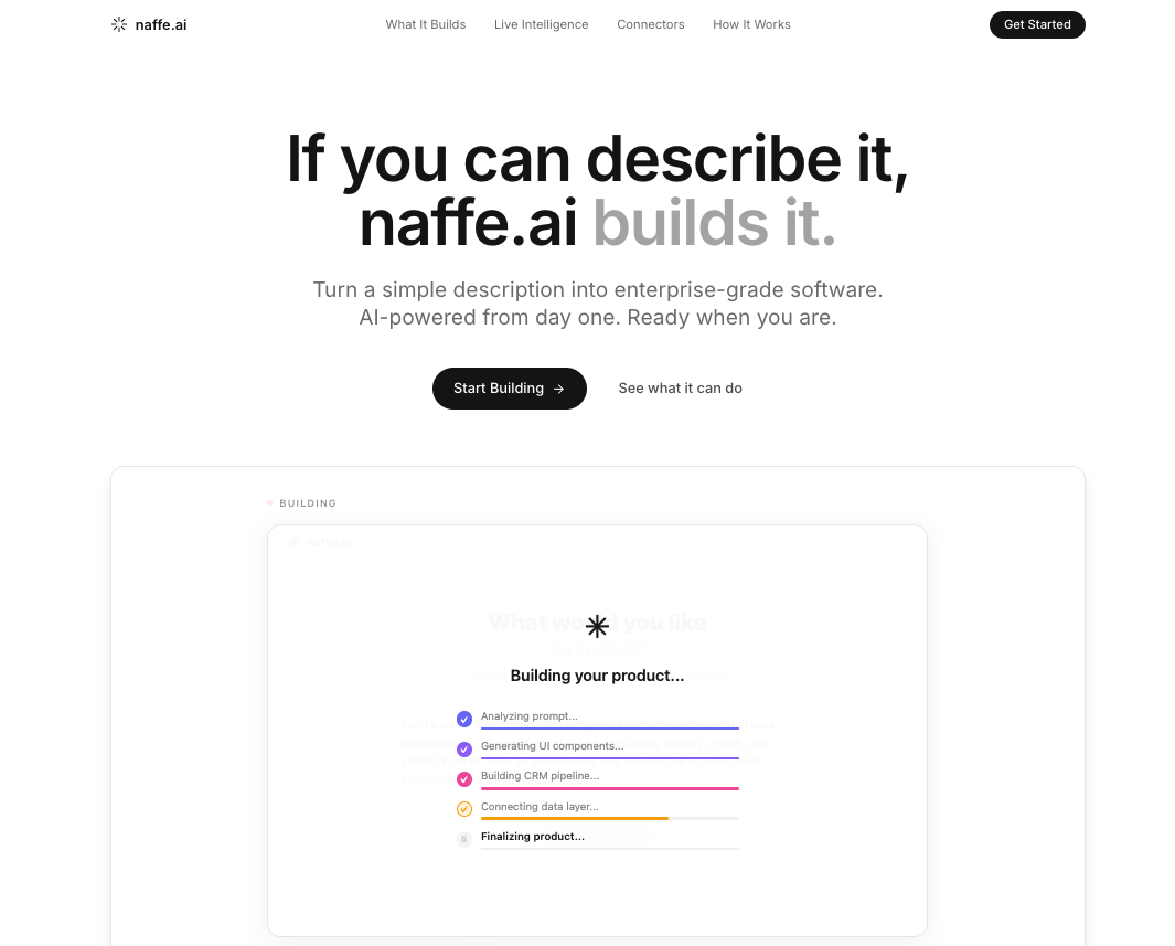 Current naffe.ai interface